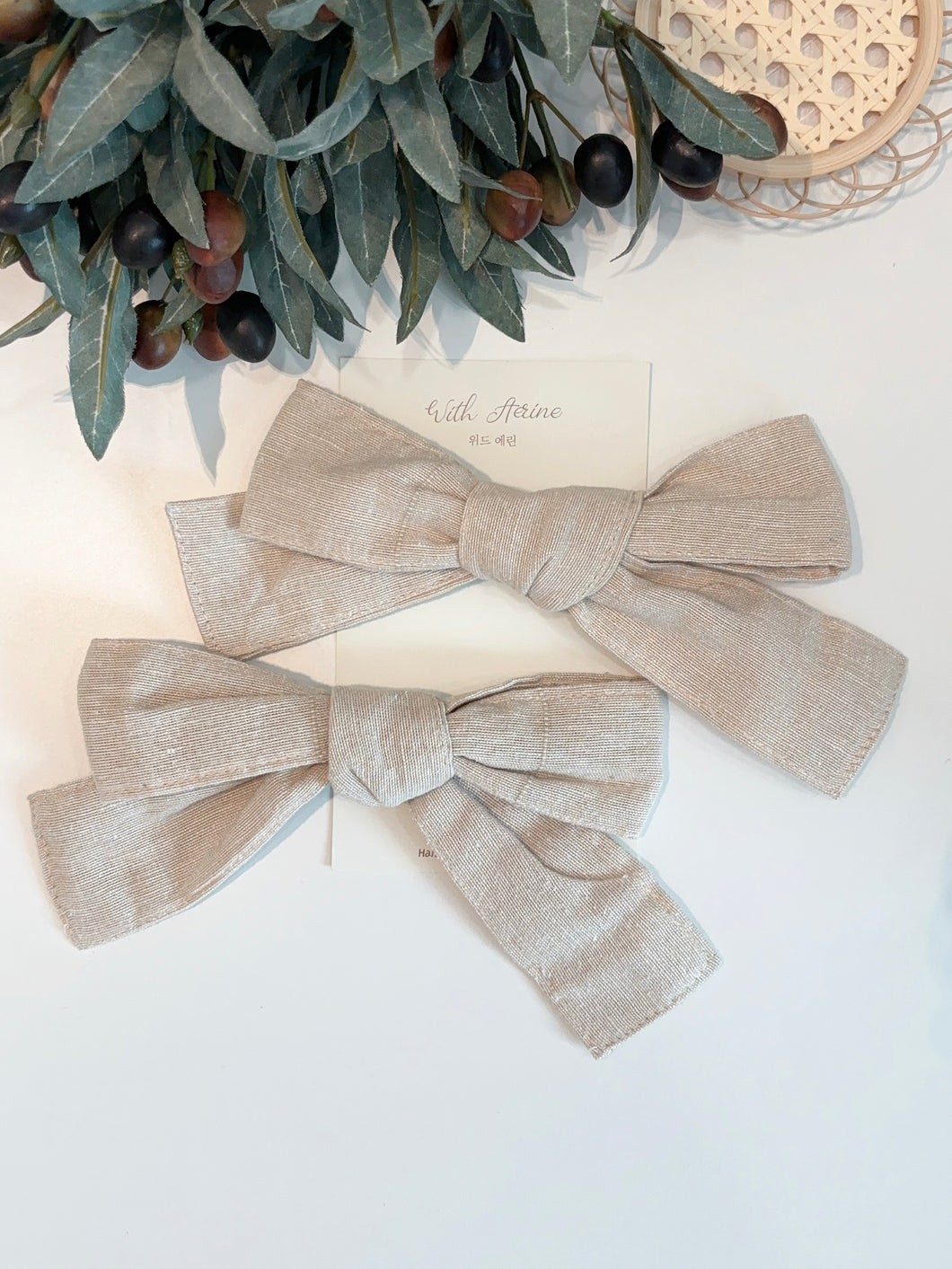 Linen Big Bow / French Clip / Single Item