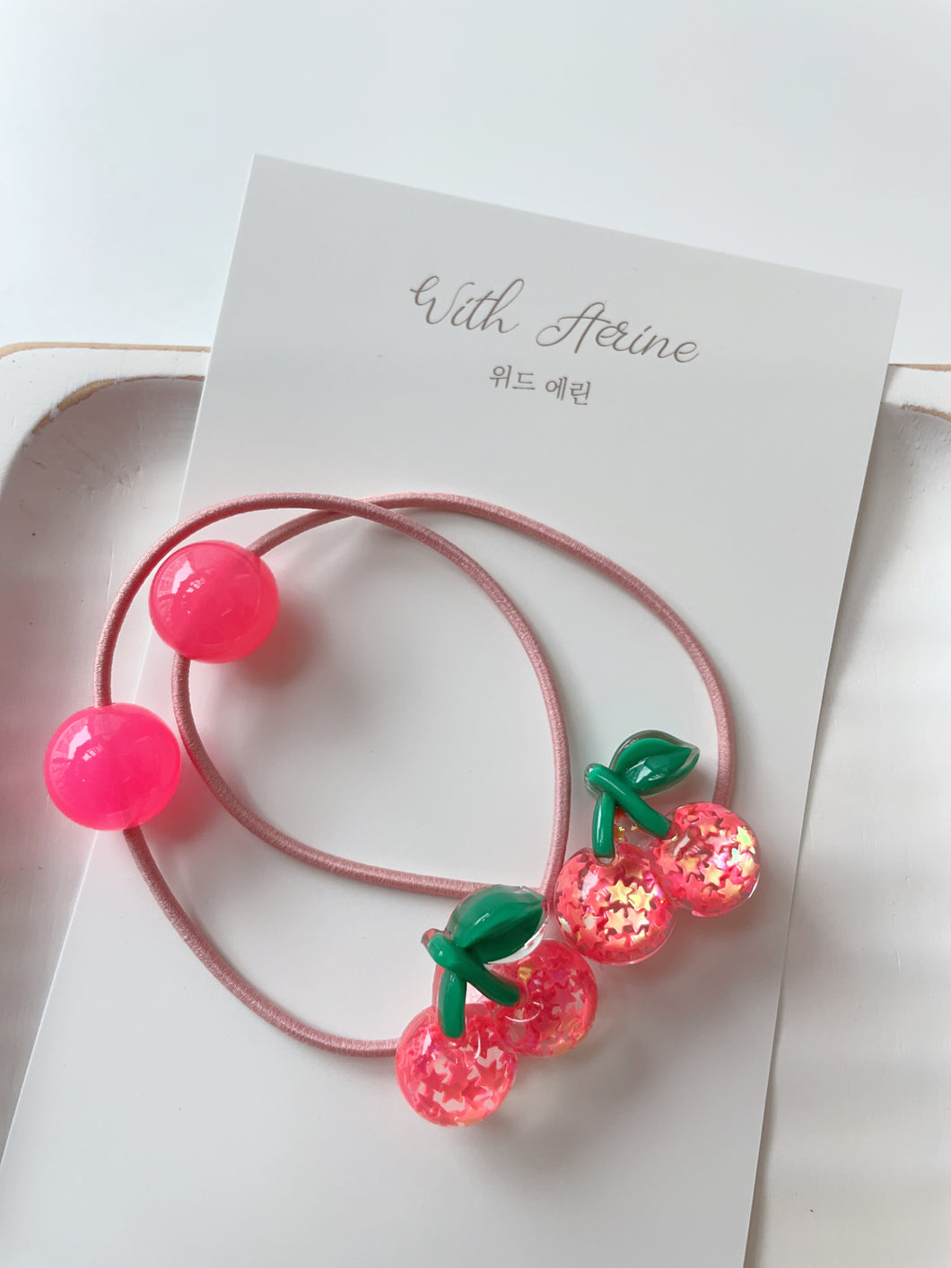Cherry Hair Tie  / Set of 2